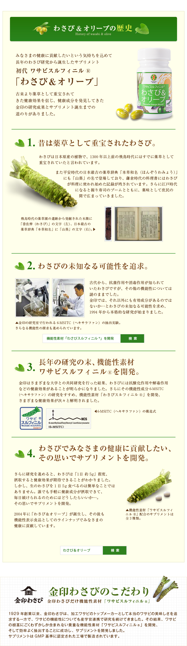 わさび&オリーブの歴史